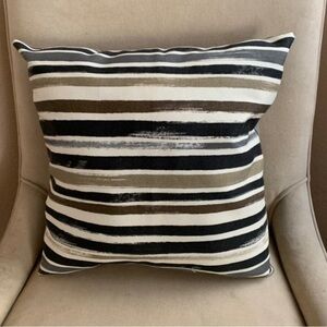 Striped Black and Brown Throw Pillow